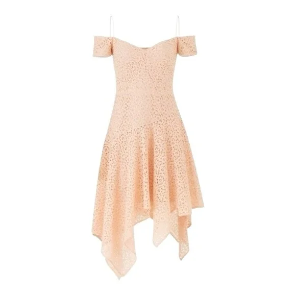 Nicole Miller‎ fluttery handkerchiefs Lace Scarf Dress Size 4 - Picture 10 of 11